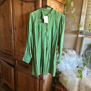 Green Button-Up Dress